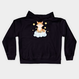 Fox Sitting On Cloud Kids Hoodie